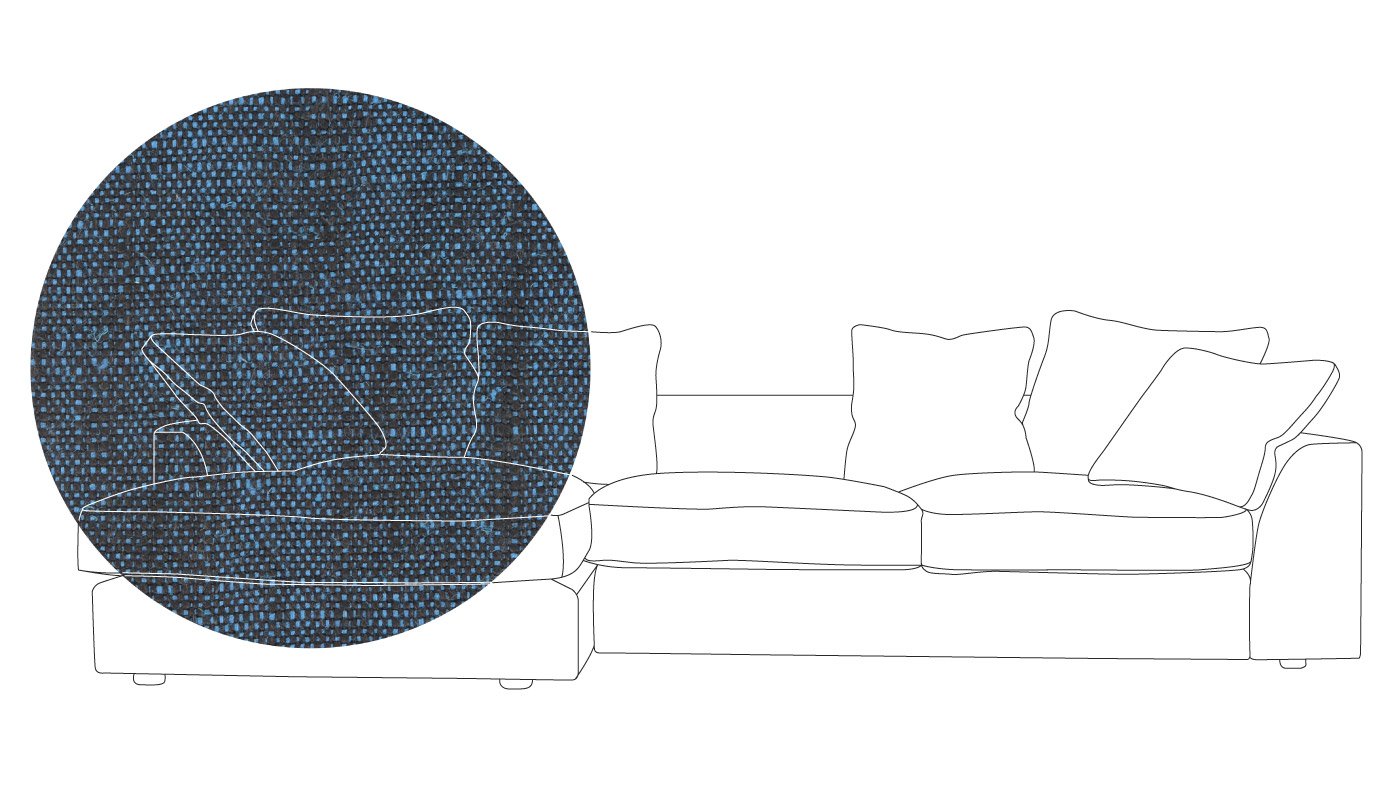 Heal's Cumulus Left Hand Facing Corner Sofa In Broad Weave Lagoon