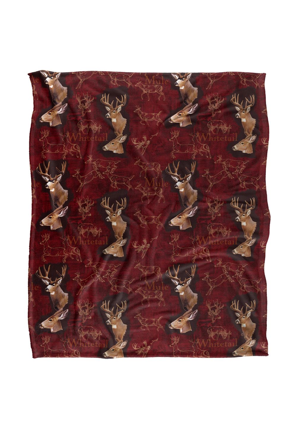 JQ Licensing Cf-Jp Mule Whitetail Deer Hunting Pattern Silky Touch Super Soft Throw Blanket 152 X 127 cm in White