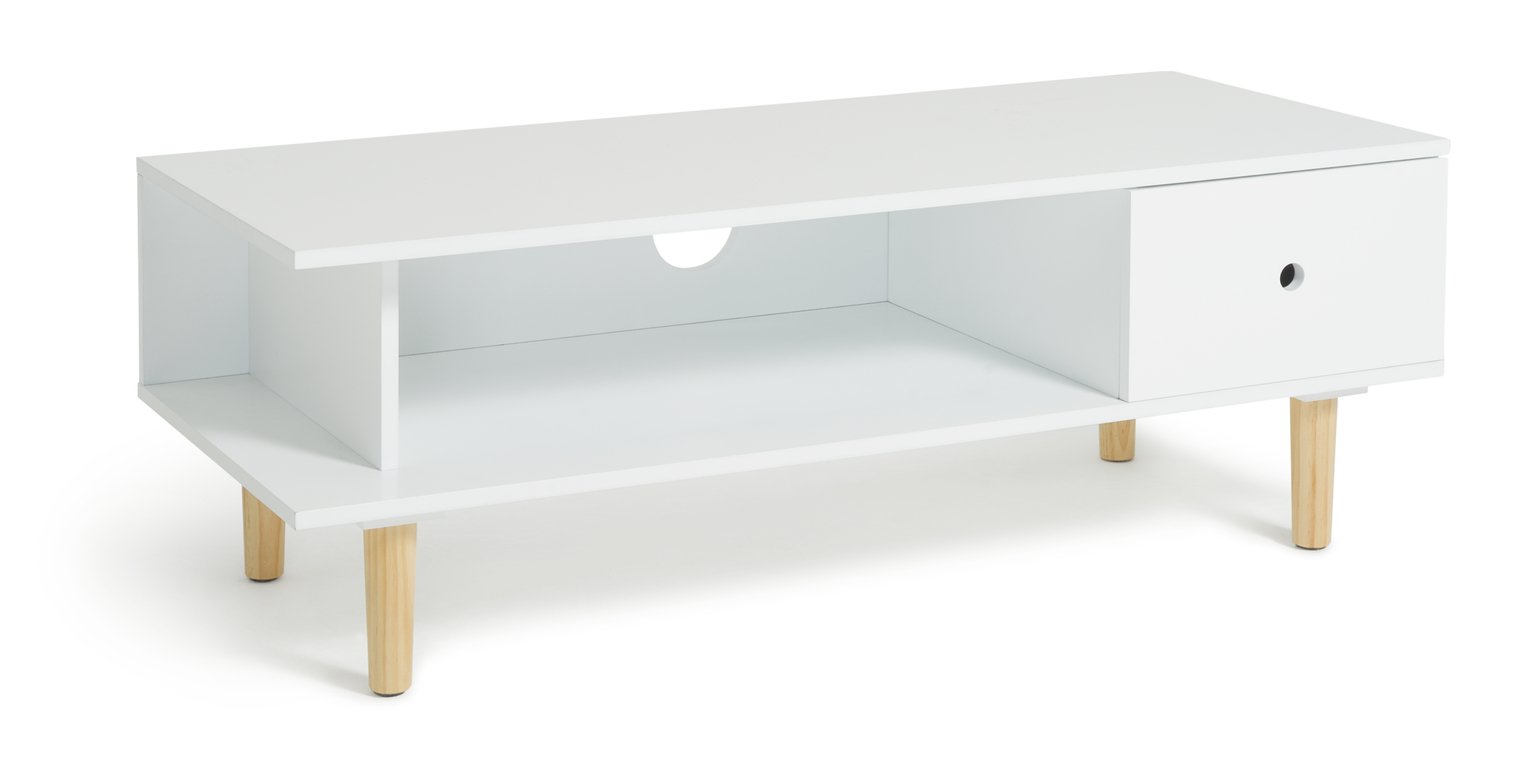 Habitat Cato 1 Drawer TV Stand - White