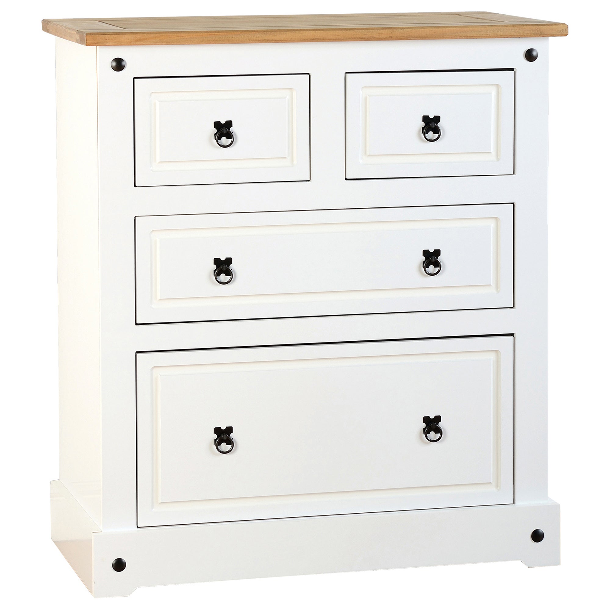 Corona White 4 Chest of Drawer White and Brown