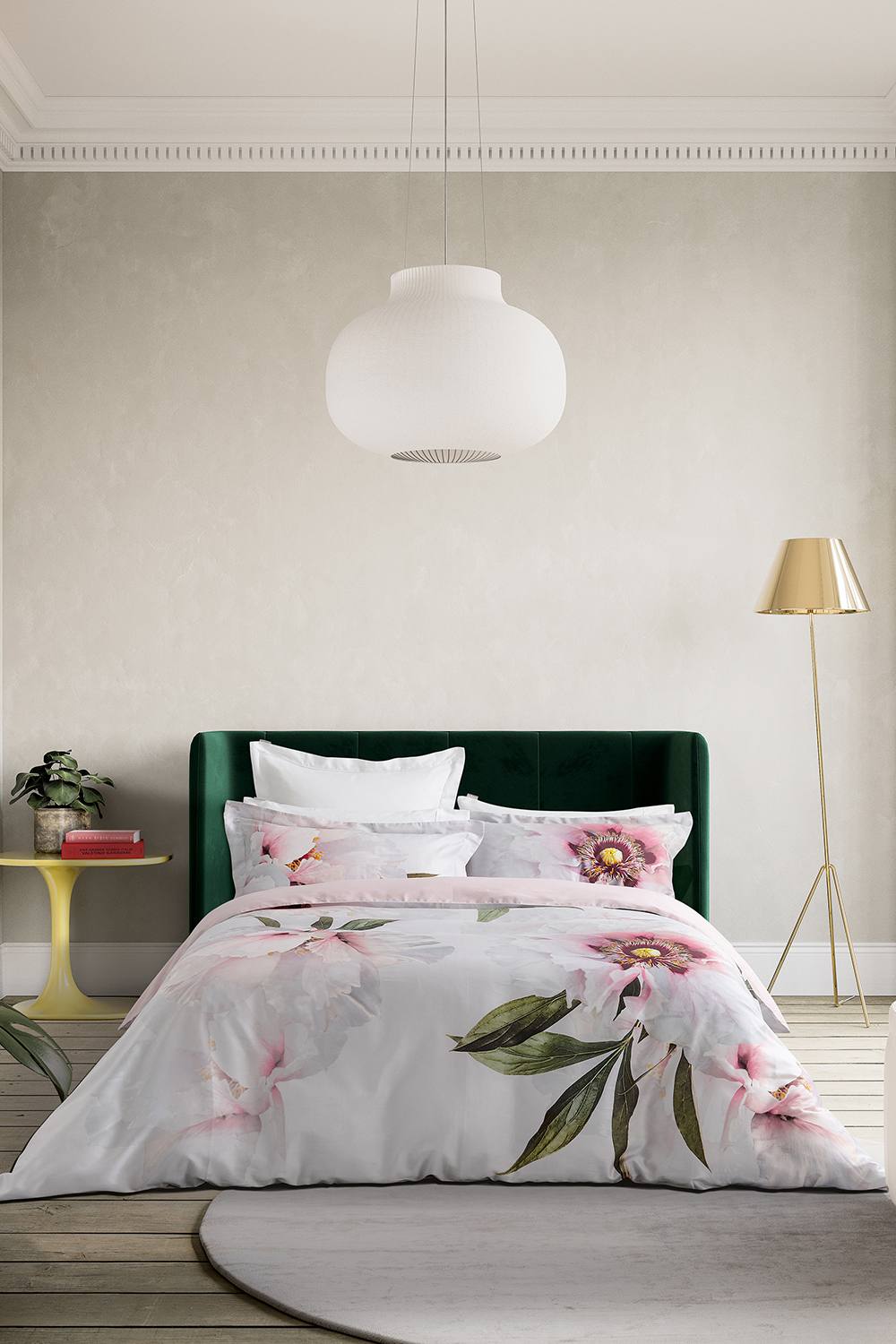 Ted Baker 'Peony Floral' Cotton Duvet Cover Set in Grey