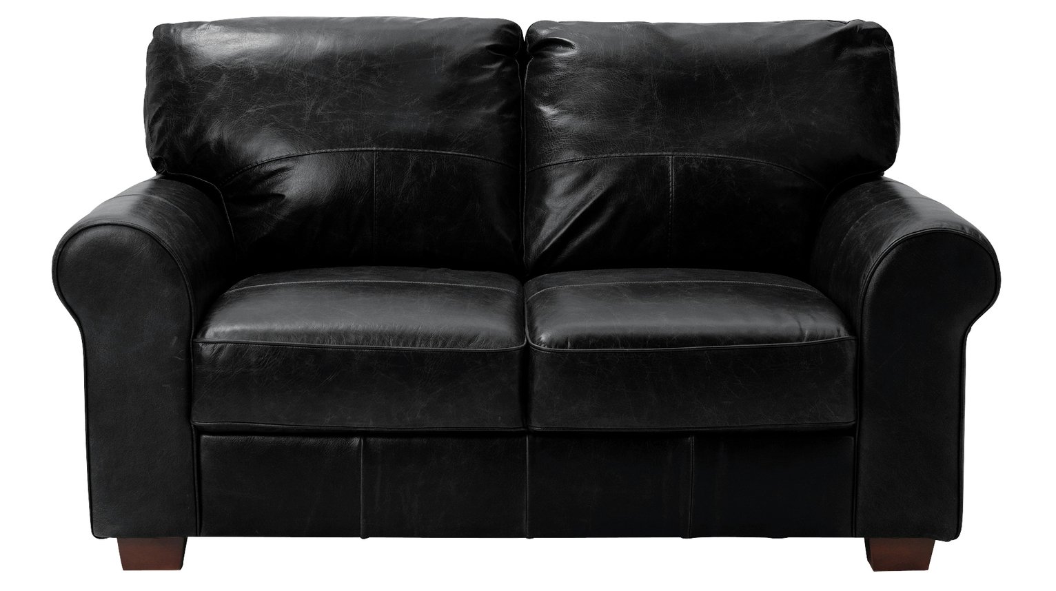 Habitat Salisbury 2 Seater Leather Sofa - Black
