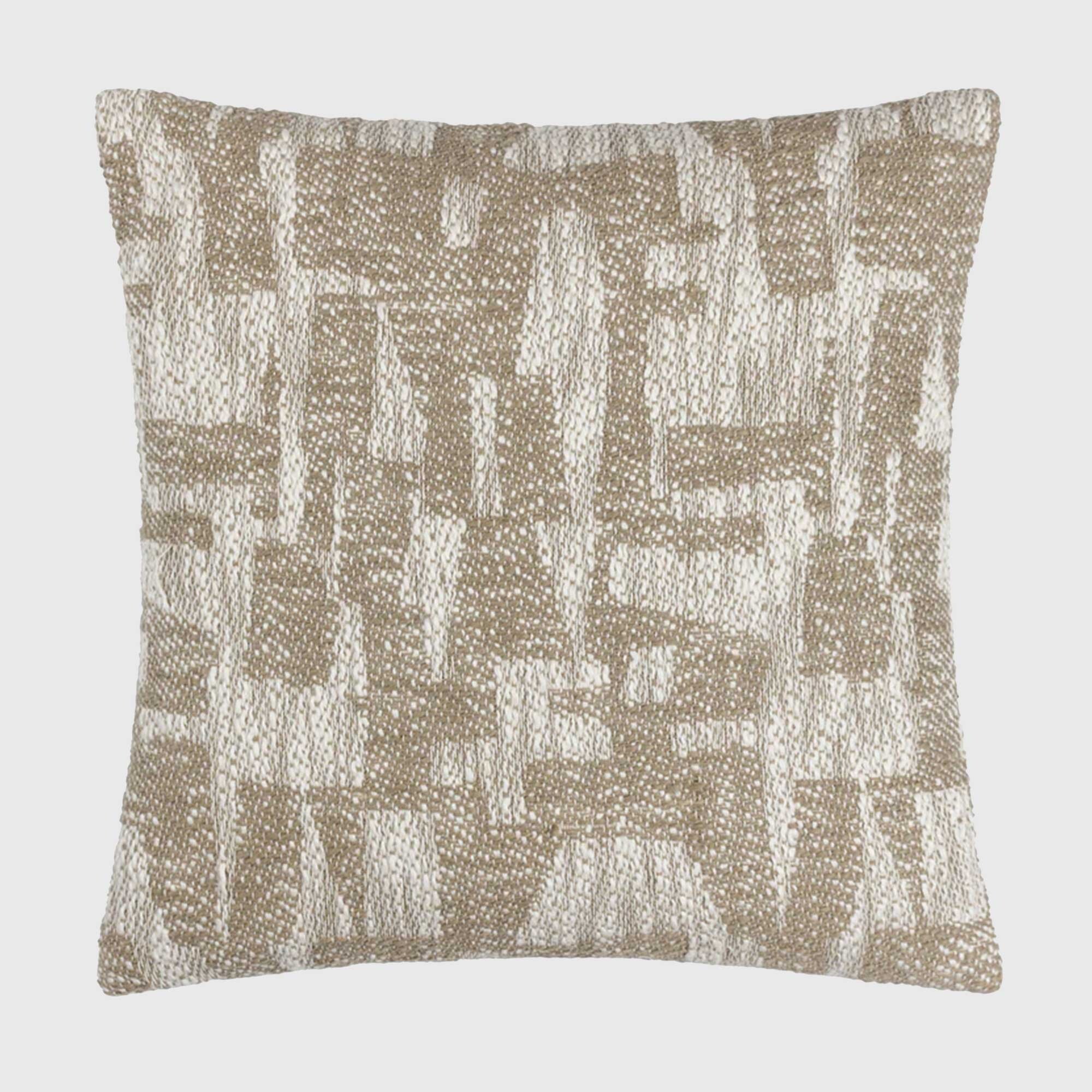 WAVE JACQUARD CUSHION, Square, Neutral Cotton | Barker & Stonehouse