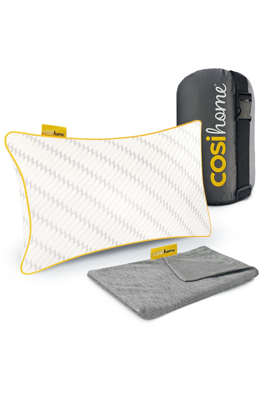 Cosi Home Memory Foam Travel Pillow in Off-White