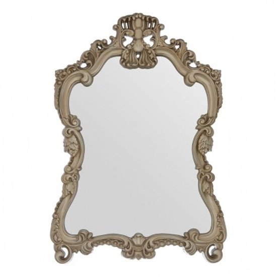 Salma Baroque Design Wall Bedroom Mirror In Luxurious Gold Frame