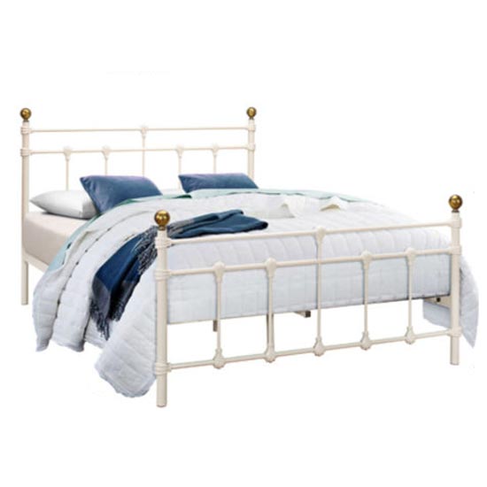 Atlas Steel Single Bed In Cream