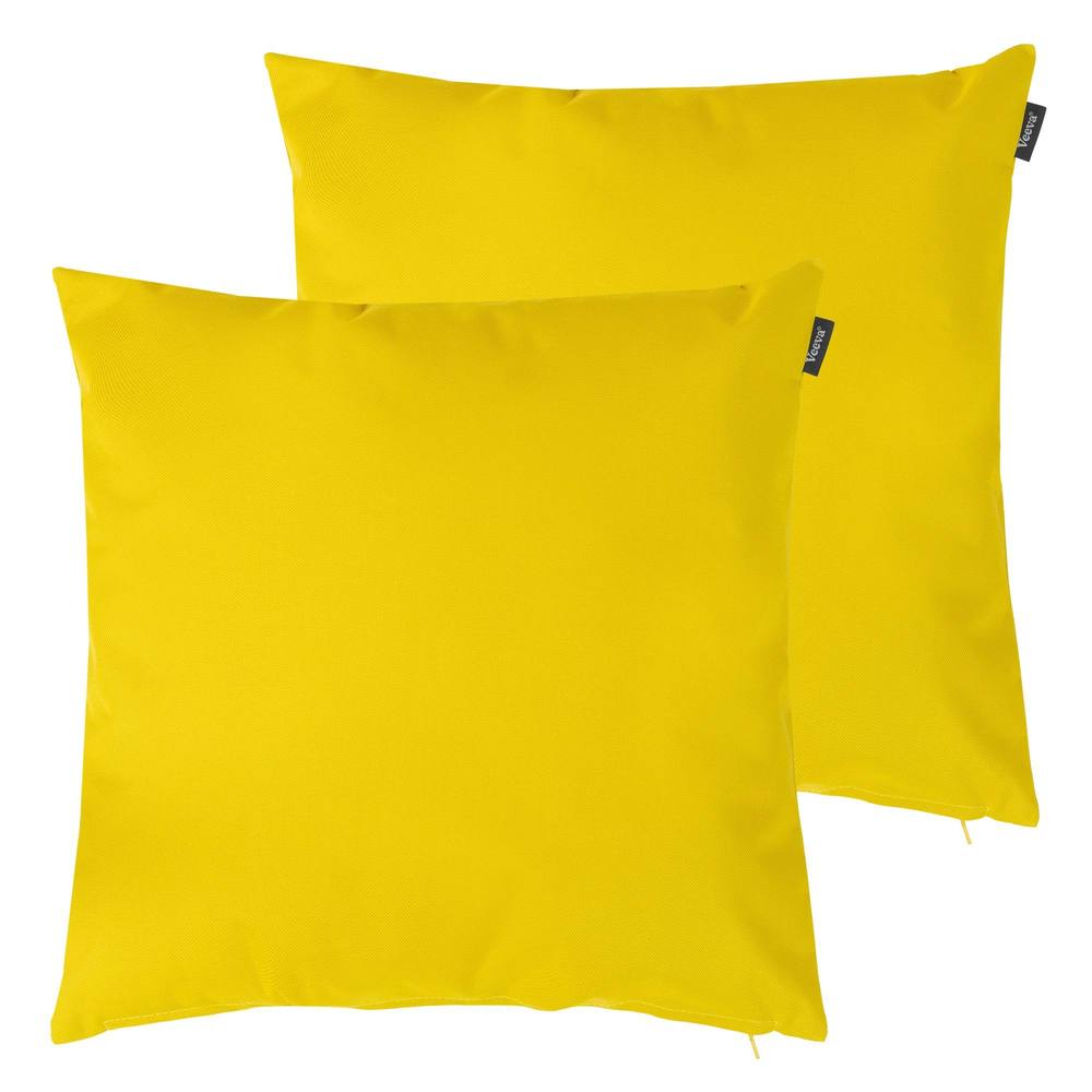 icon Indoor Outdoor Cushion Set of 2 Slate Grey Water Resistant Cushions in Yellow