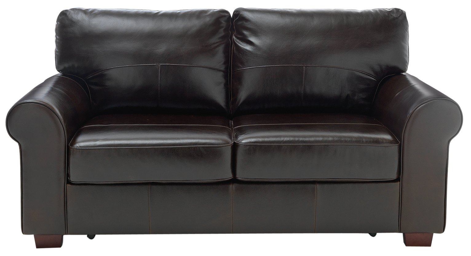 Habitat Salisbury 2 Seater Leather Sofa Bed - Dark Brown