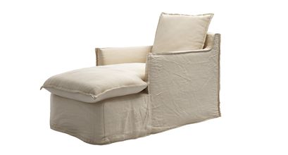 Isaac Chaise Armchair in Moon Smart Cotton - sofa.com