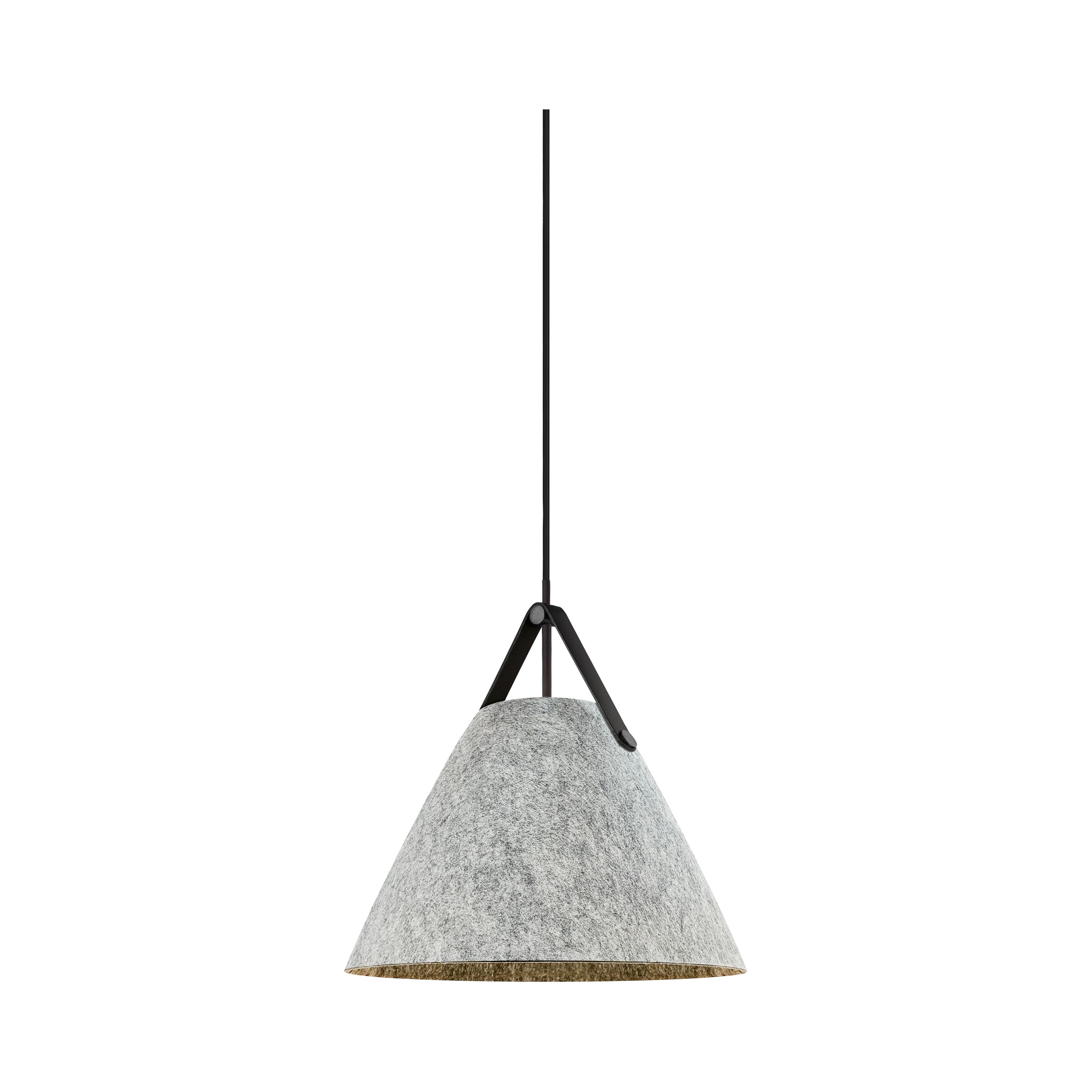 Nordlux Modern Indoor Pendant Light Grey Felt E27 Brown & Black Strap - Mains Powered, IP20