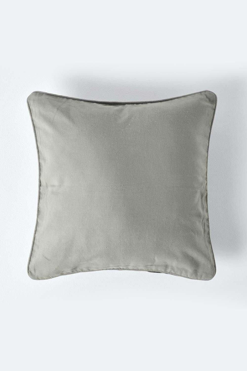 Homescapes Cotton Plain Cushion Cover in Grey