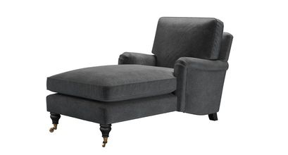 Bluebell Chaise Armchair in Armour Smart Velvet - sofa.com