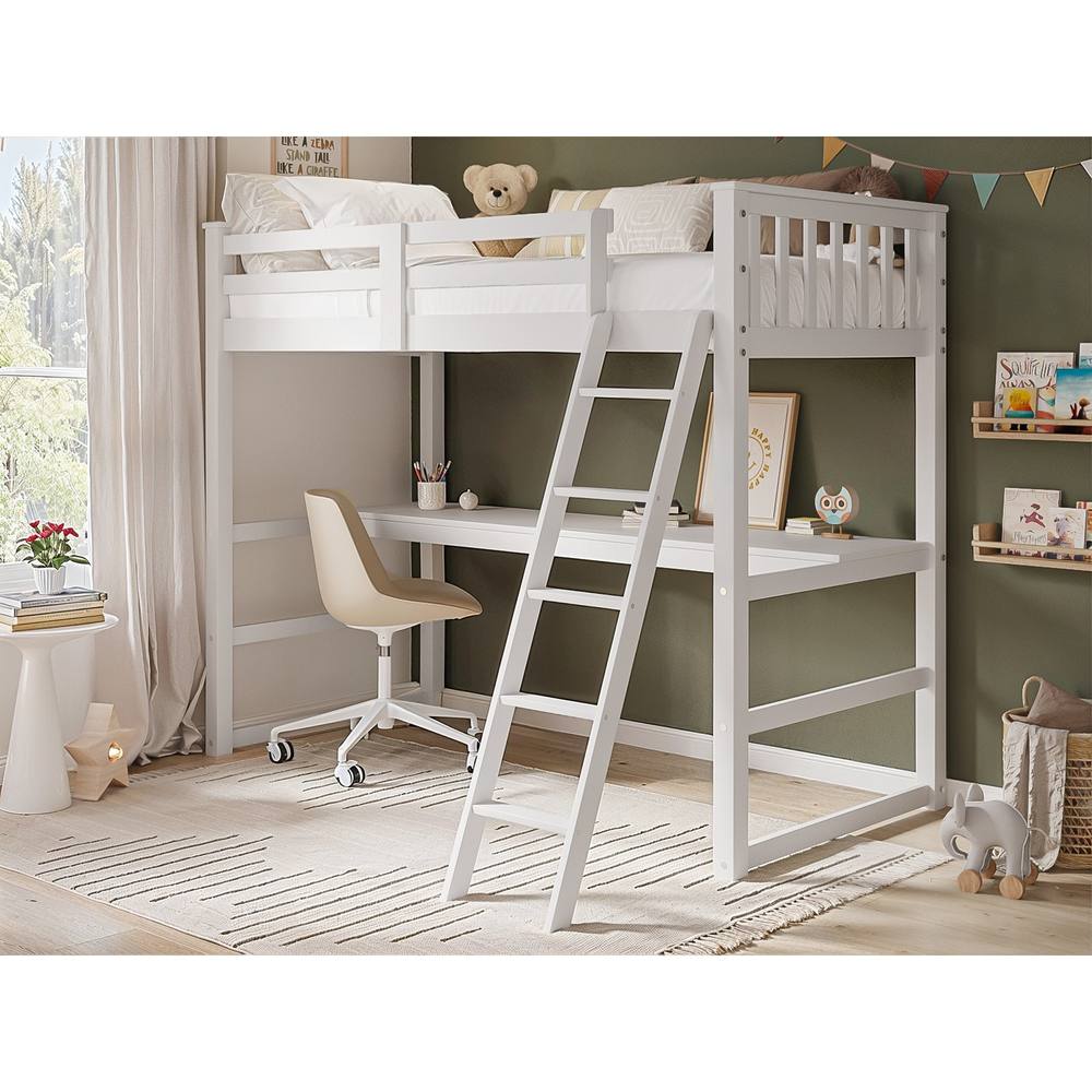 Flair Jules High Sleeper with Desk White