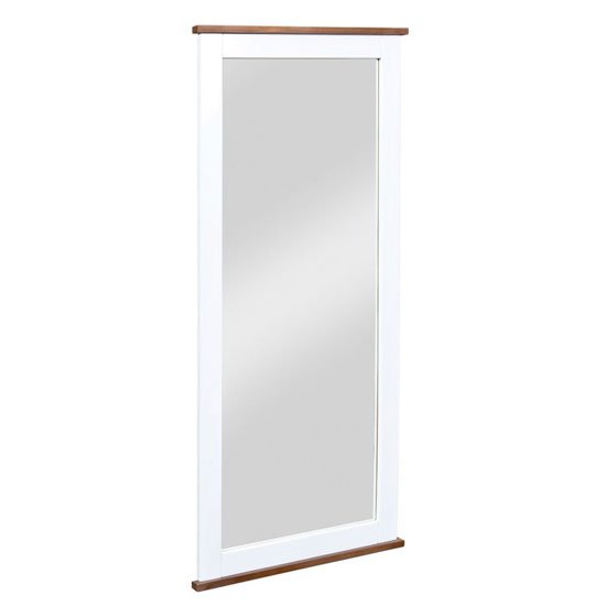 Westerland FSC Wooden Wall Mirror In White And Oak