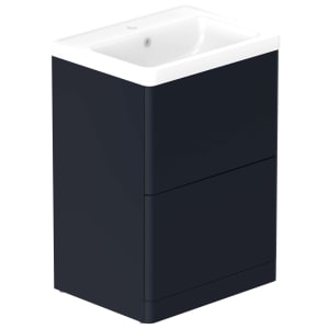 Nexa By VADO Veva Midnight Blue Freestanding Vanity Unit & Ceramic Basin - 600mm