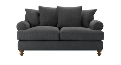Teddy 2 Seat Sofa Bed in Charcoal Brushed Linen Cotton - sofa.com