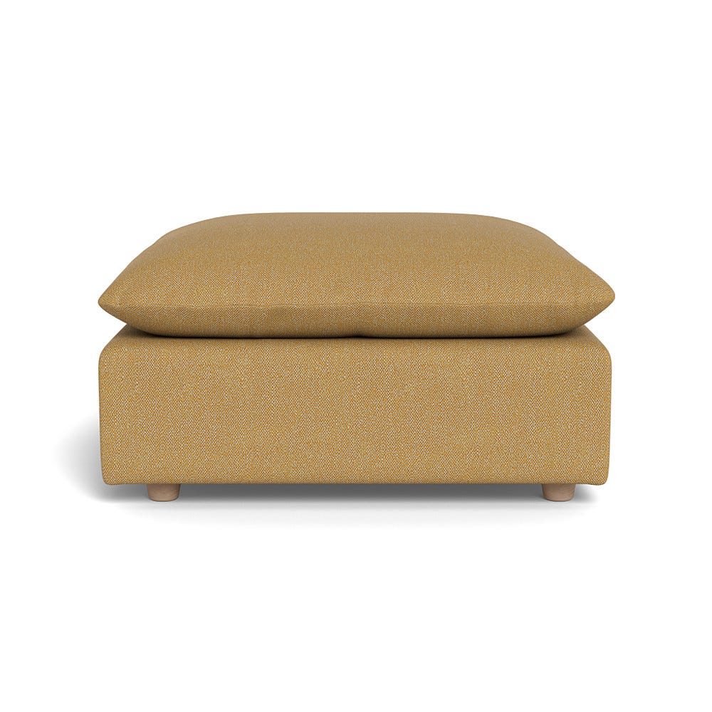 Heal's Astrid Ottoman Boucle Tweed Citrine Natural Beech Feet 1