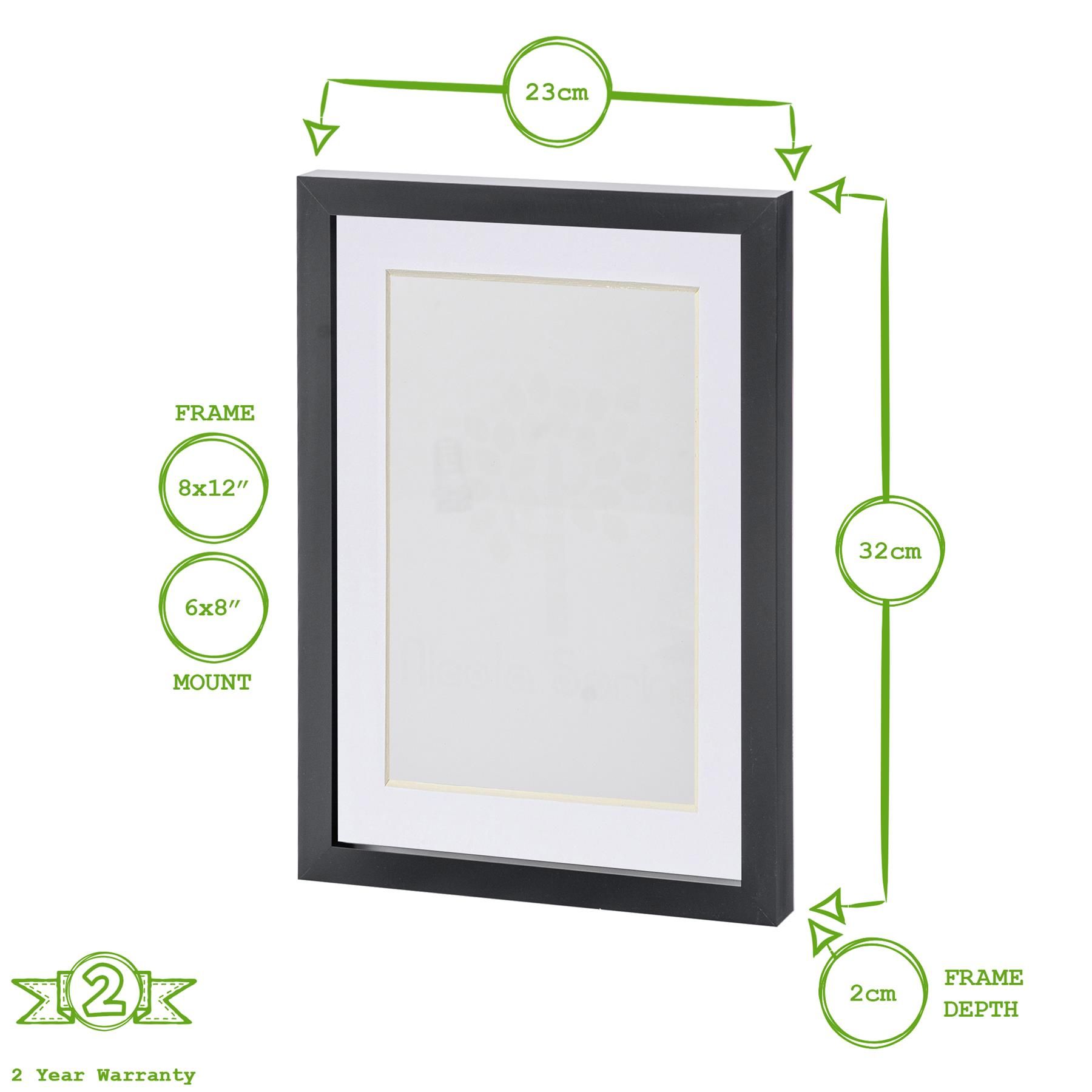 Nicola Spring Photo Frames with A5 Mount - A4 (8x12") - White - Pack of 2 in Grey 3