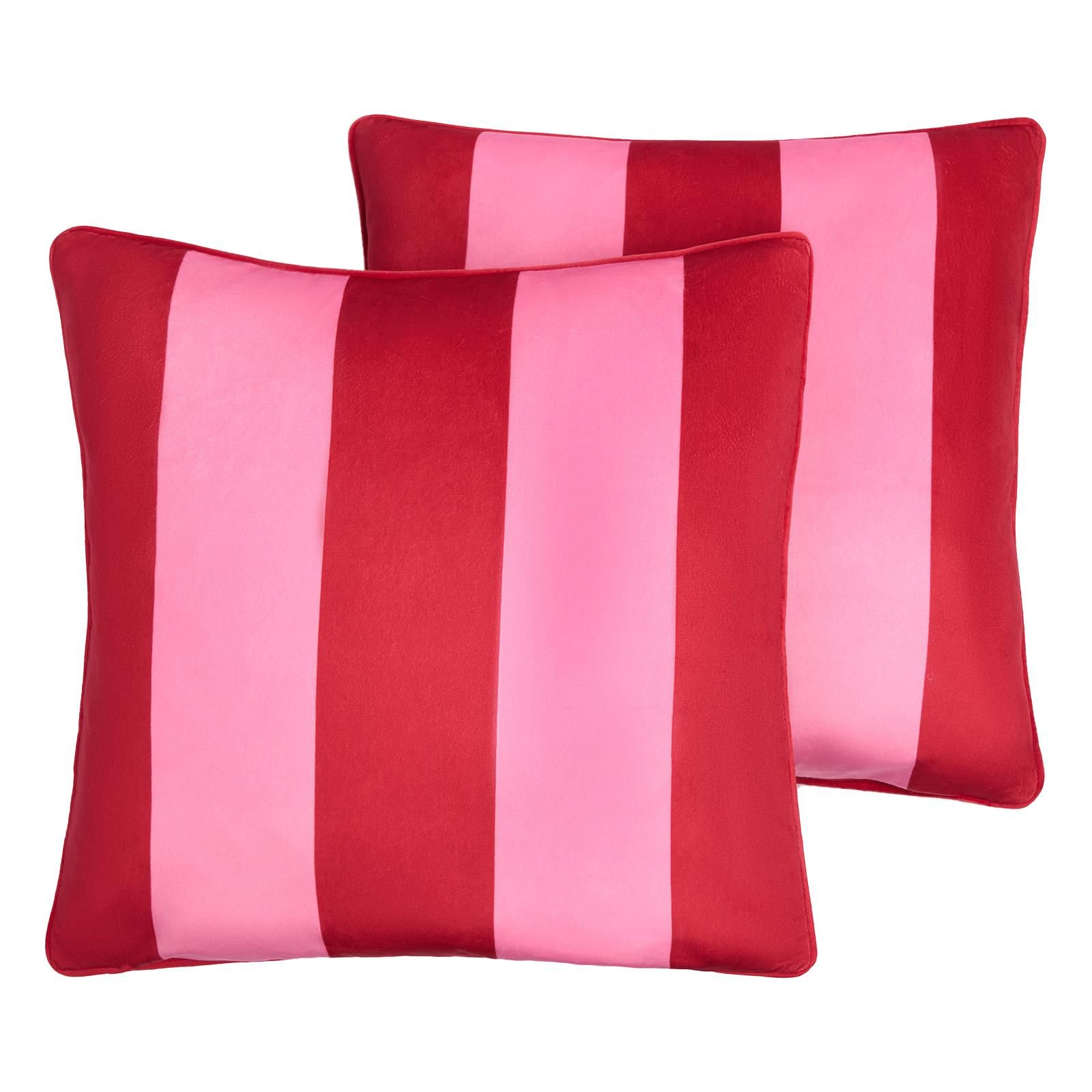 OHS 2 Pack Stripe Cushion Covers Home Decor Set in Pink