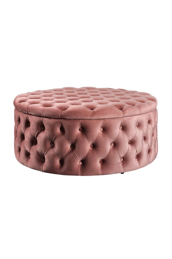 Mylia Storage Ottoman - Blush Pink