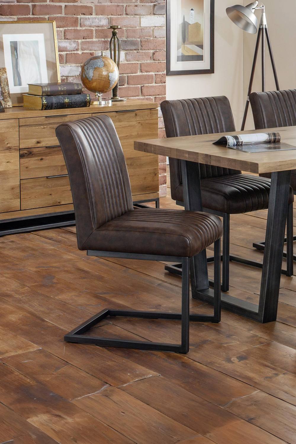 Julian Bowen Brooklyn Upholstered Dining Chair (Set of 2) in Brown