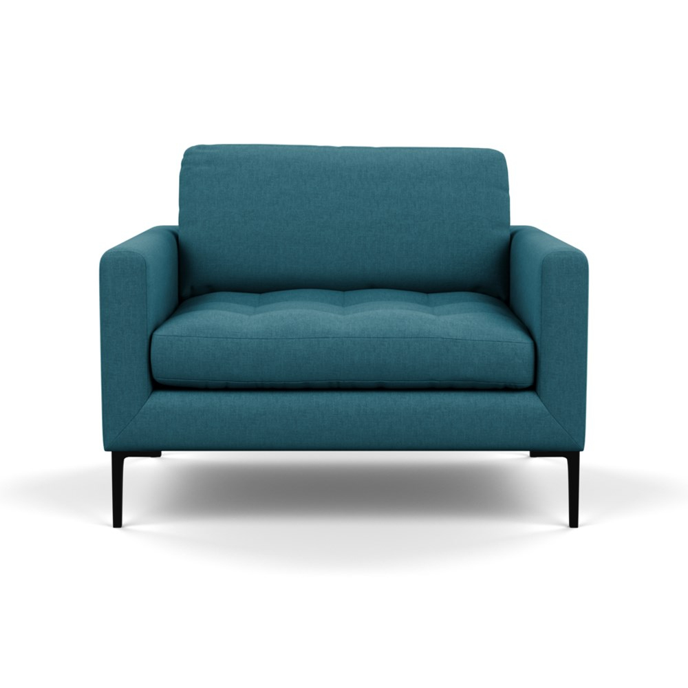 Heal's Eton Loveseat Brushed Cotton Cadet Black Feet