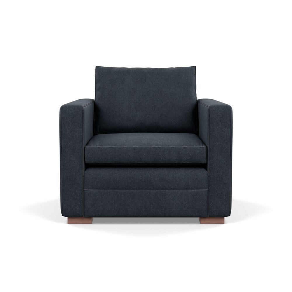 Heal's Palermo Armchair St Moritz Wool Grey 160 Walnut Feet