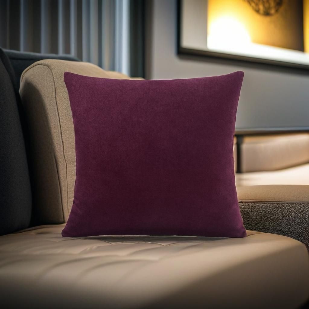 Luxury Living Velvet Chenille Cushion in Aubergine