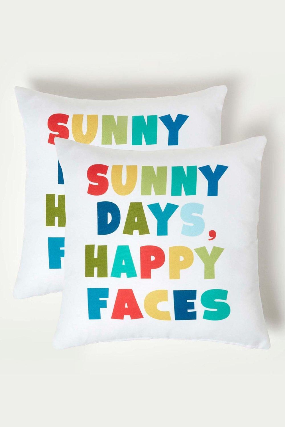 Homescapes Luxury Waterproof Sunny Days Outdoor Cushion 45 x 45 cm, Set of 2
