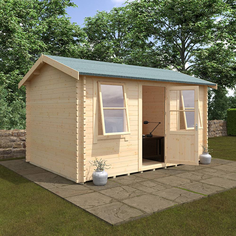 Buttercup Farm 14x10w The Skipton Plus 44mm Cabin - L415 x W295 x H272.6 cm in Natural 6