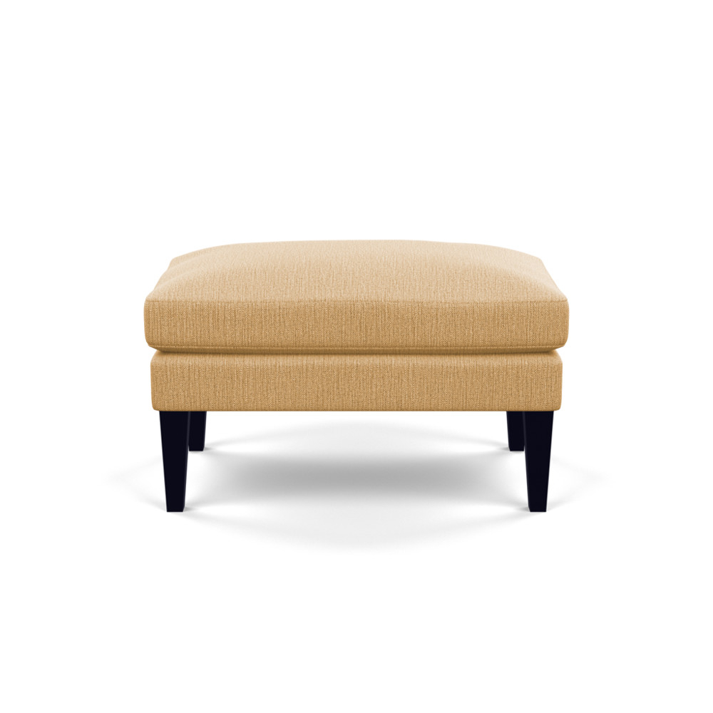 Heal's Wallis Ottoman Smart Linen Mix Sand Black Feet