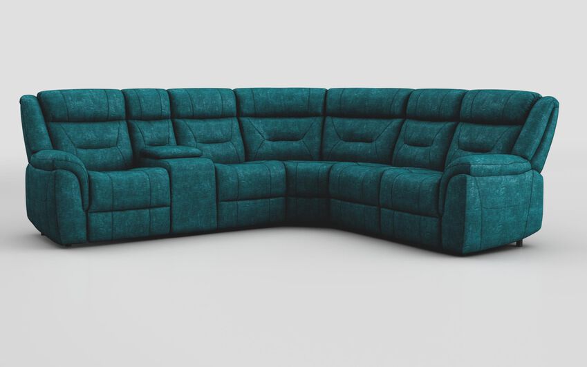 Blue Fabric Ainsdale 2 Corner 2 Sofa with Console