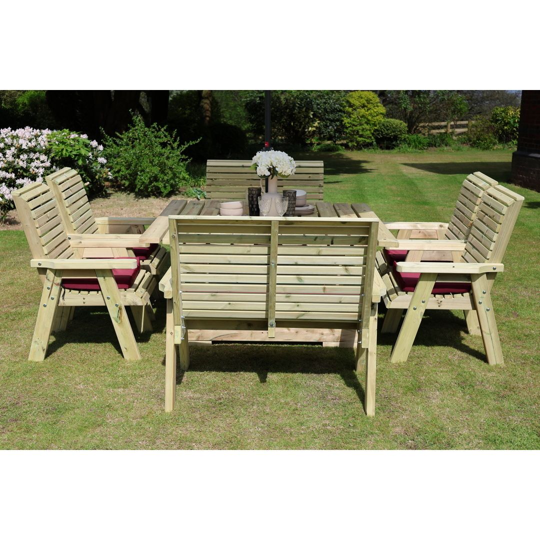Churnet Valley Garden Furniture Ltd Ergo 8 Seat Dining Set - Min. Assembly Required - Set of Cushions Inc in Brown 3