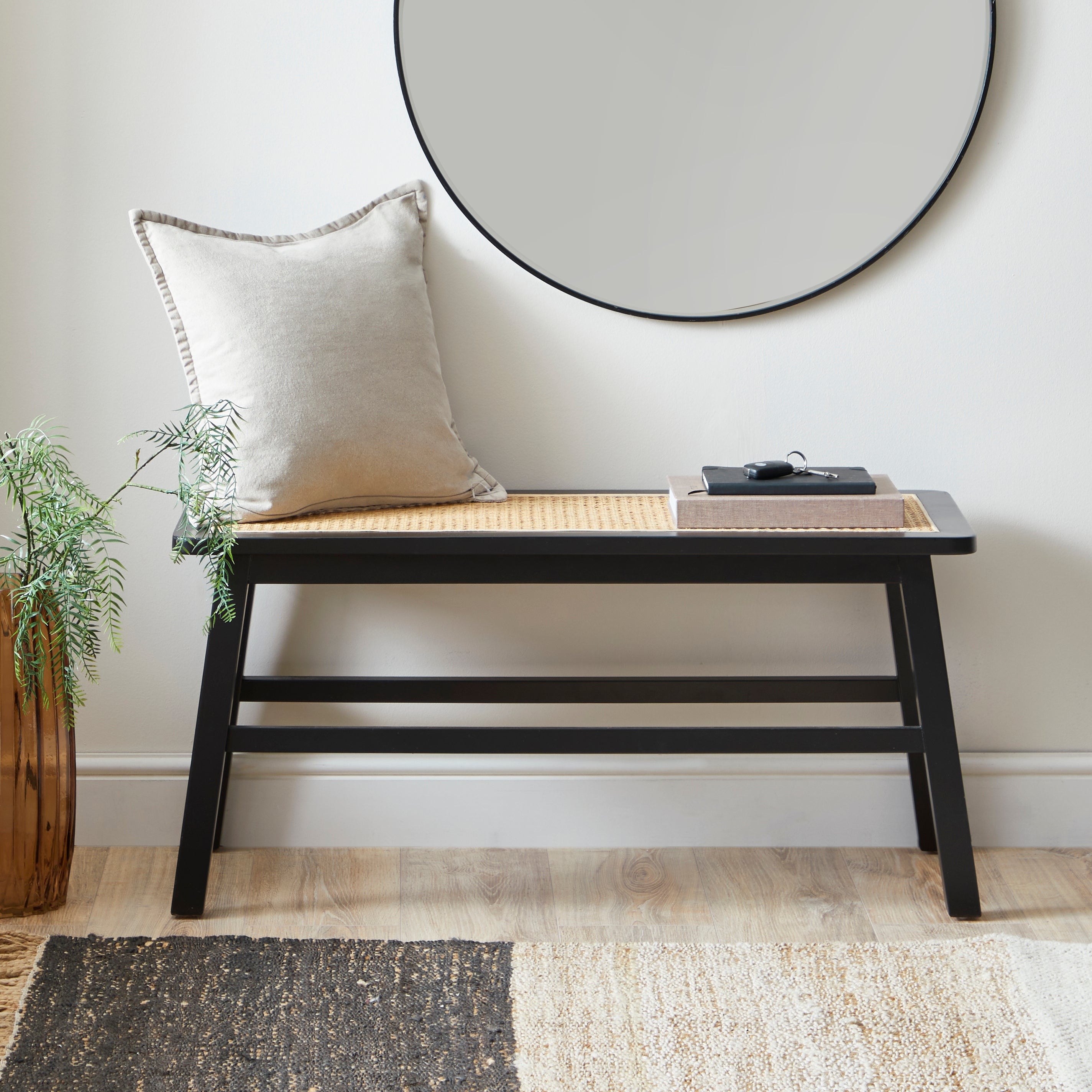 Franco Cane Dining Bench Black