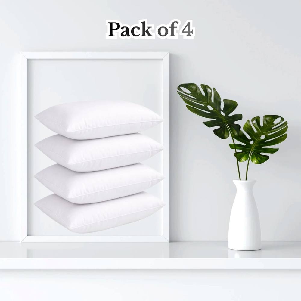 EONLION Pack of 4 Bounce Back Pillow Hollowfibre in White