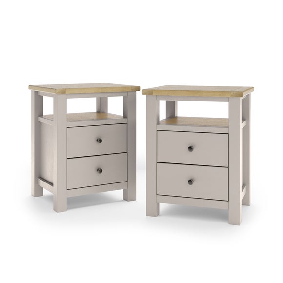 Olney Set of 2 Stone 2 Drawer Bedside Tables