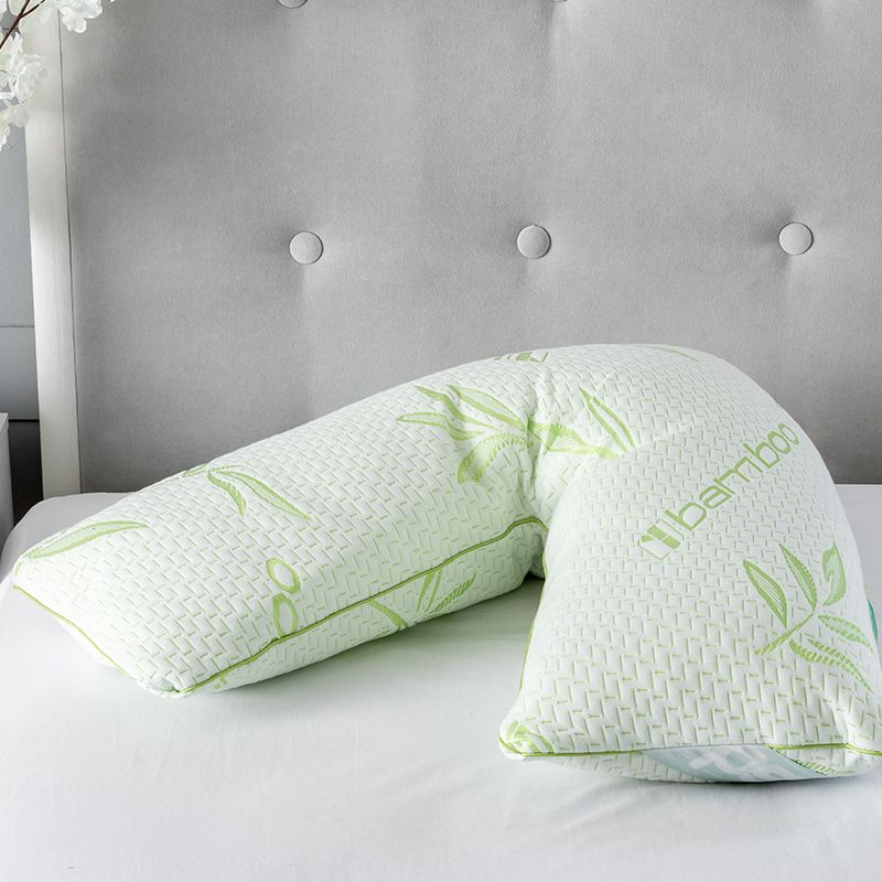 Snug City Memory Foam V Shape Pillow Orthopedic Maternity Support Soft Cover in Green