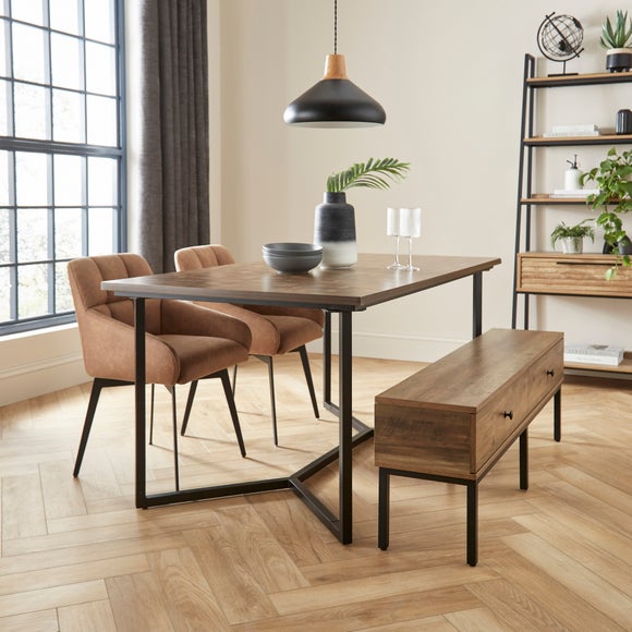 Brayden Rectangular Dining Table, Jase Dining Chairs & Fulton Dining Bench