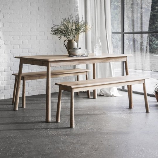 Wycombe Solid Oak Dining Bench In Taupe