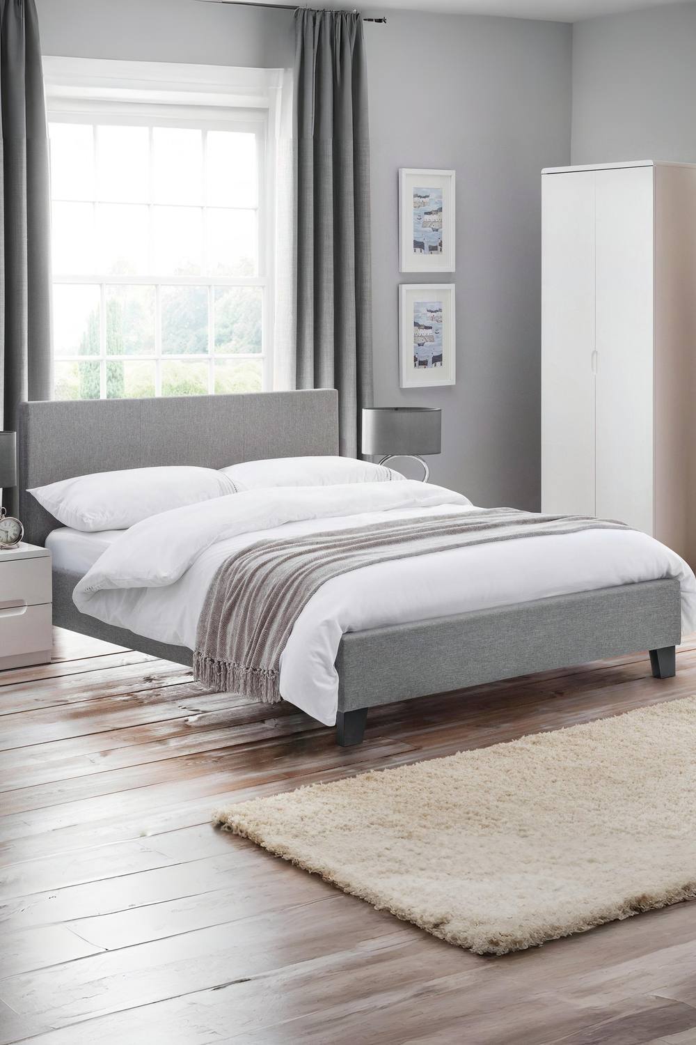 Julian Bowen Rialto Upholstered Bed in Grey