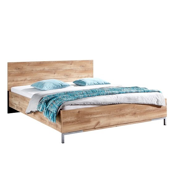 Mantova 140x200cm Wooden Bed In Planked Oak Effect