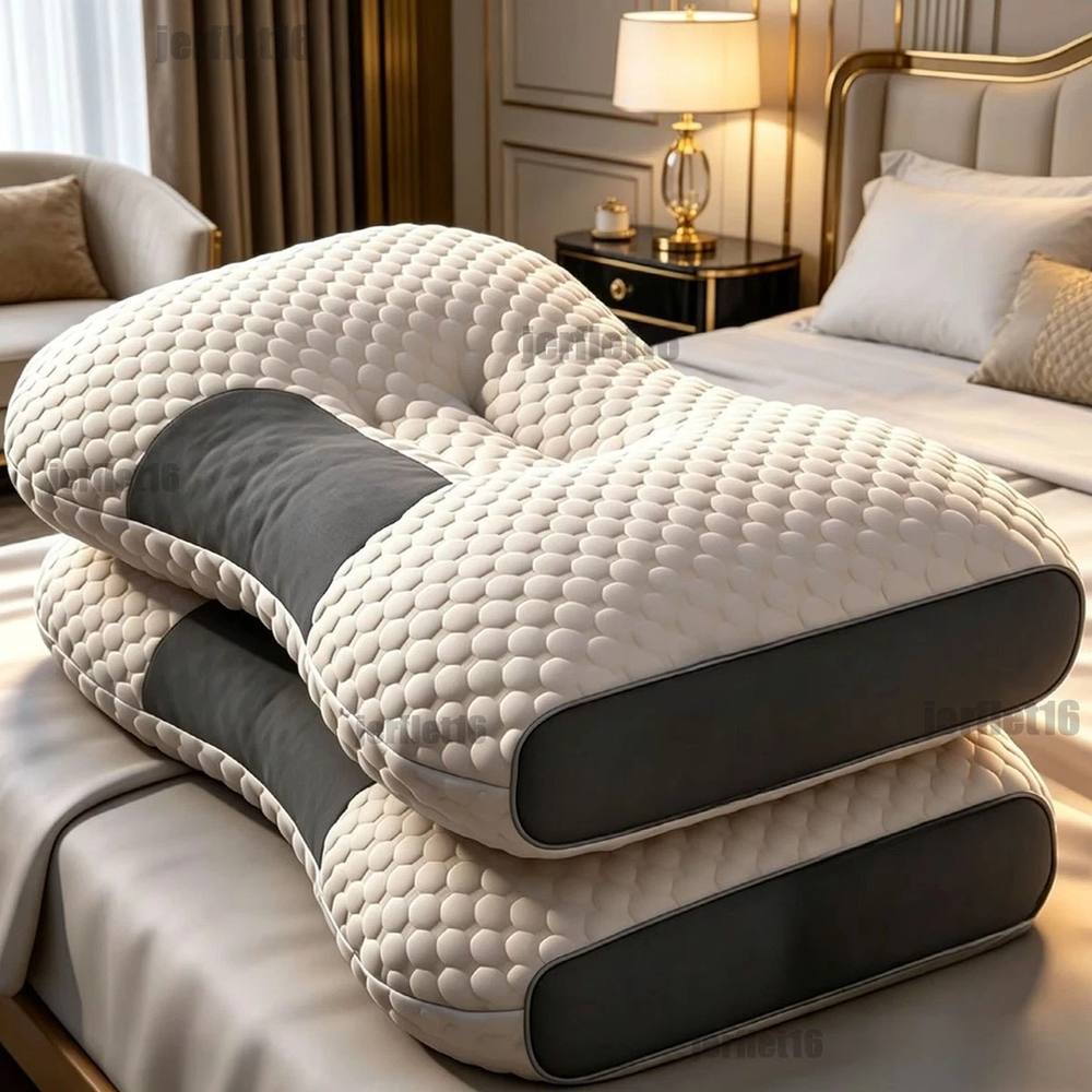 NESTLUNE 2 Ergonomic Memory Foam Pillows For Neck & Shoulder in White
