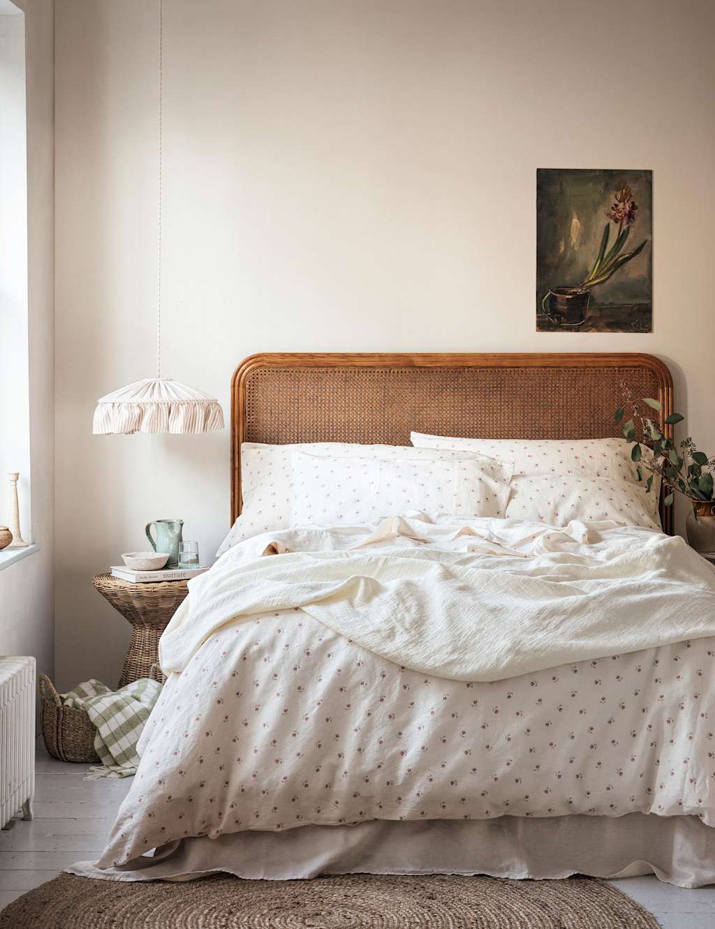 Piglet In Bed Linen Rich Floral Duvet Cover Pearl