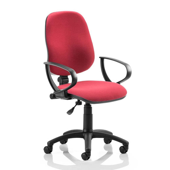 Eclipse Plus I Office Chair In Wine With Loop Arms