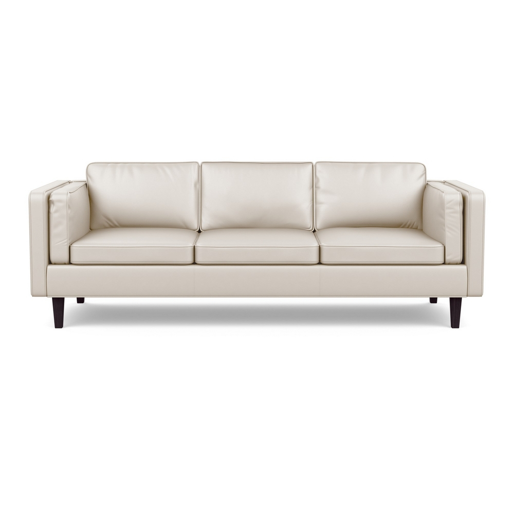 Heal's Chill 4 Seater Sofa Leather Hide Panna 7183 Wenge Feet