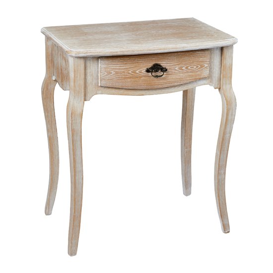 Senegal Wooden Lamp Table In Weathered Oak
