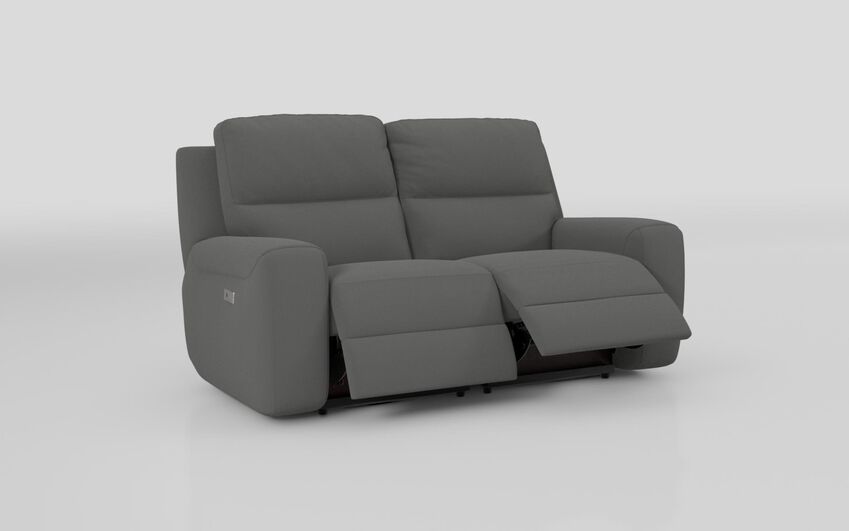 Grey Fabric Lugo 2 Seater Power Recliner