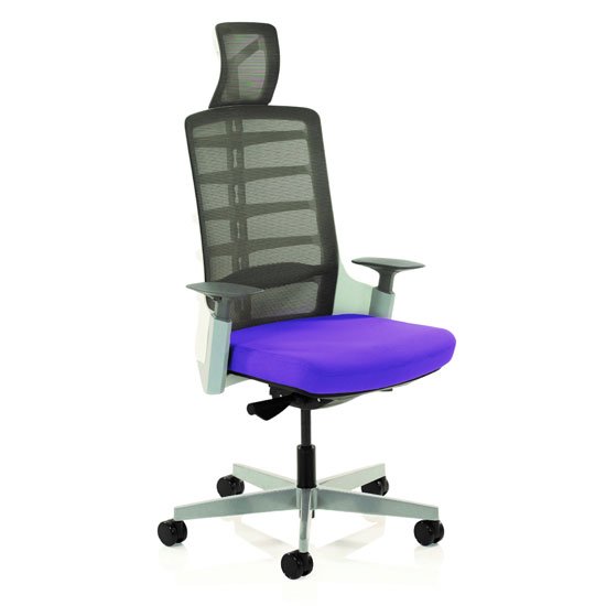 Exo Charcoal Grey Back Office Chair With Tansy Purple Seat