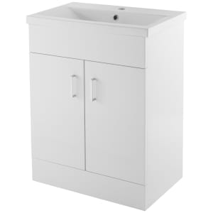 Nuie Eden White Gloss Vanity Unit & Basin - 800 x 600mm