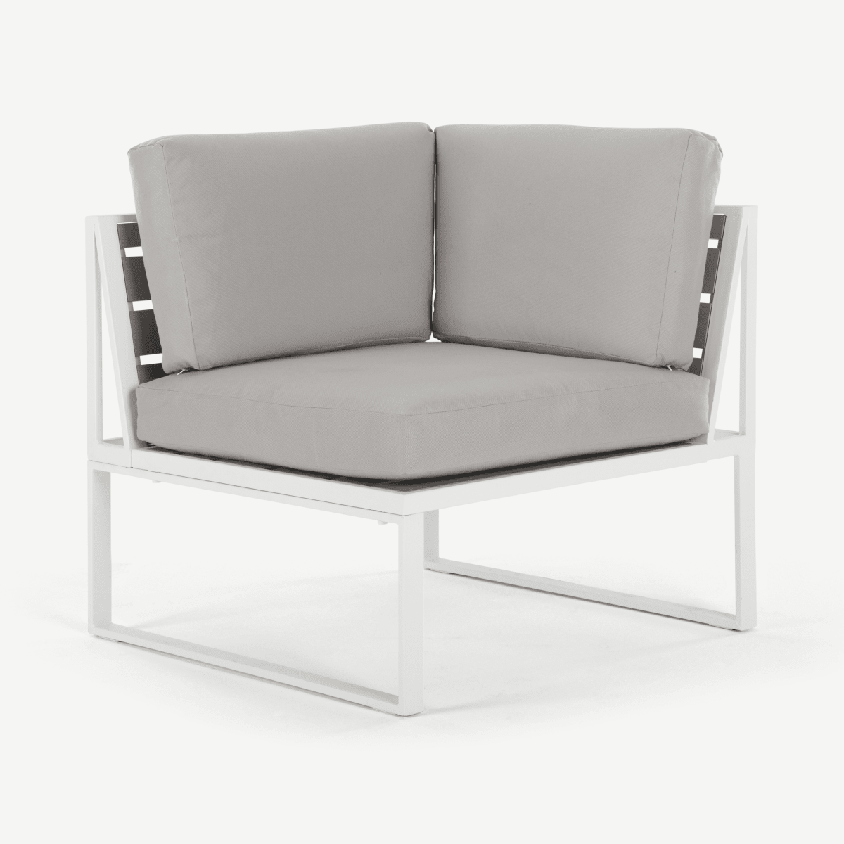 Catania Garden Modular Corner Unit, White and Polywood